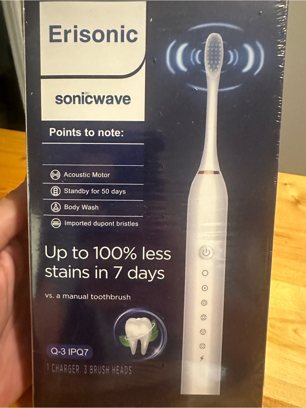 Sonicwave White Electric Toothbrush - Sonic Cleaning